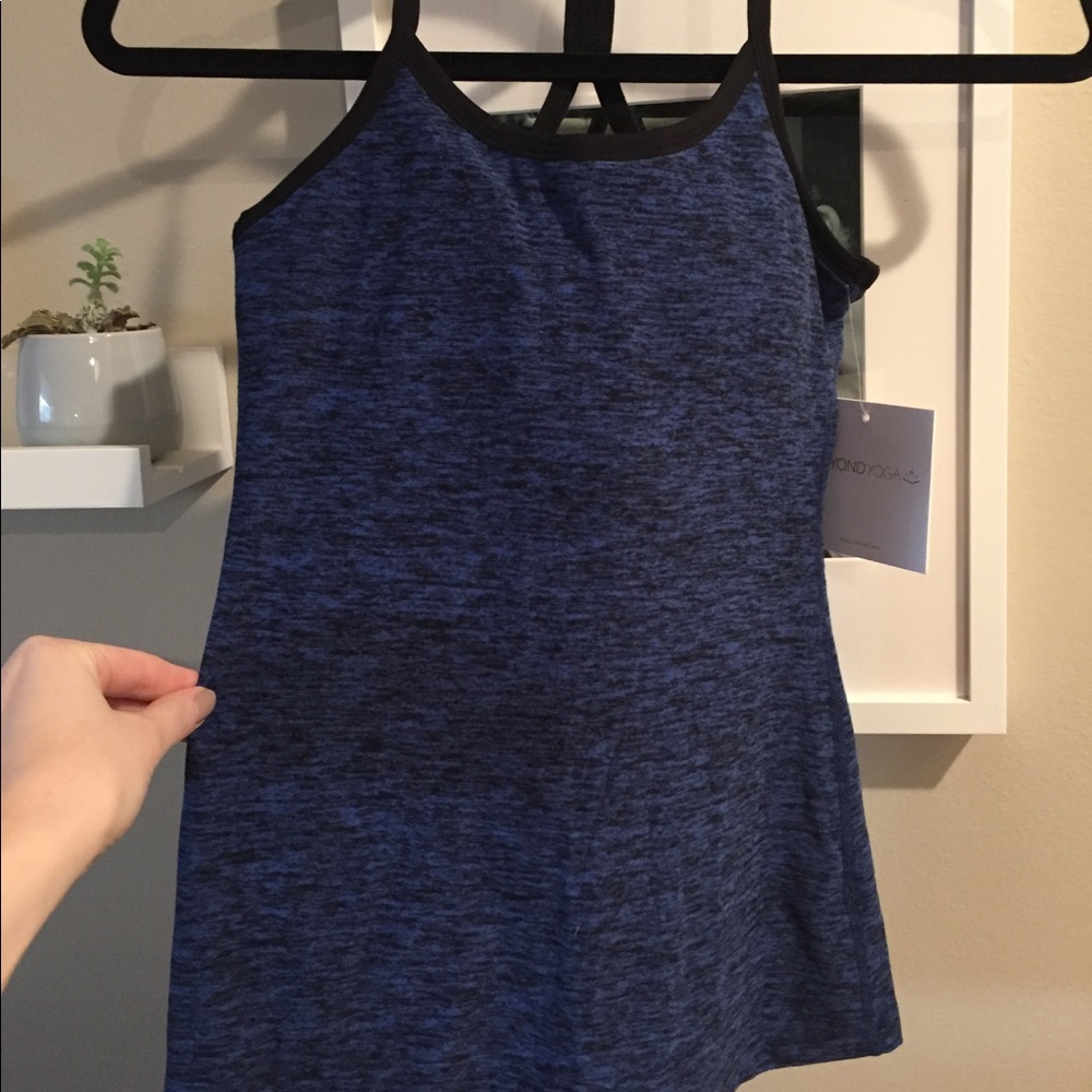 Beyond Yoga blue workout top with bra